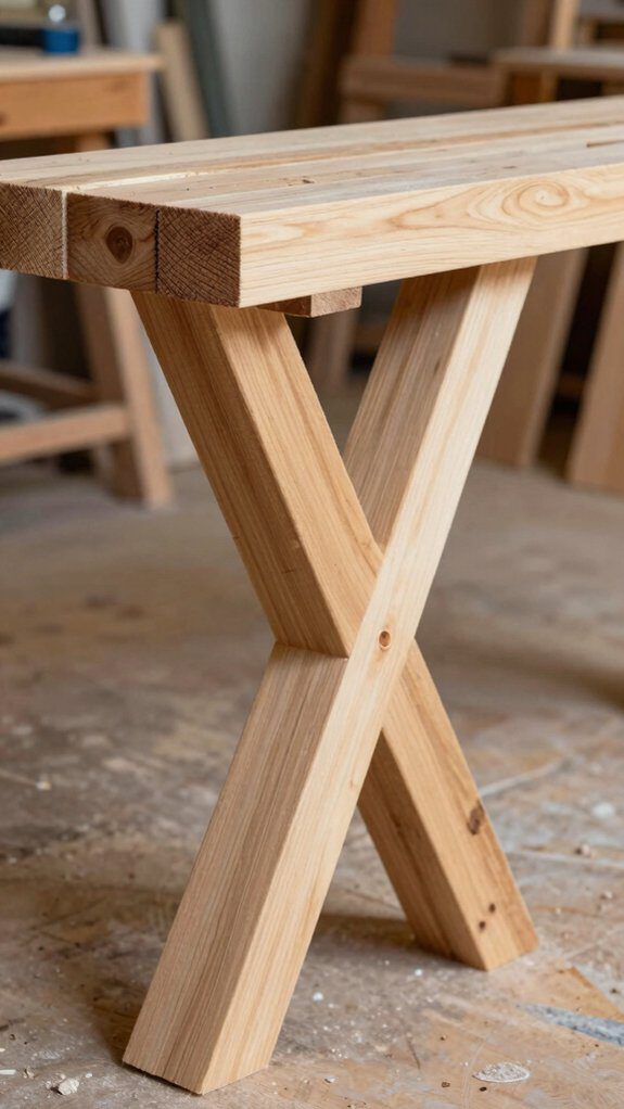 budget friendly x leg console table