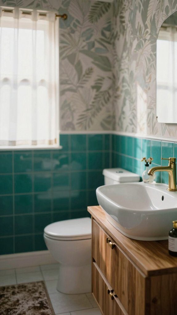 colorful tile splashback frame