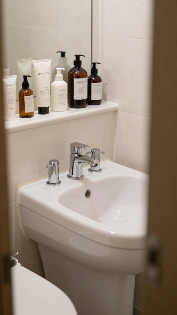 curated toiletries in stylish bins