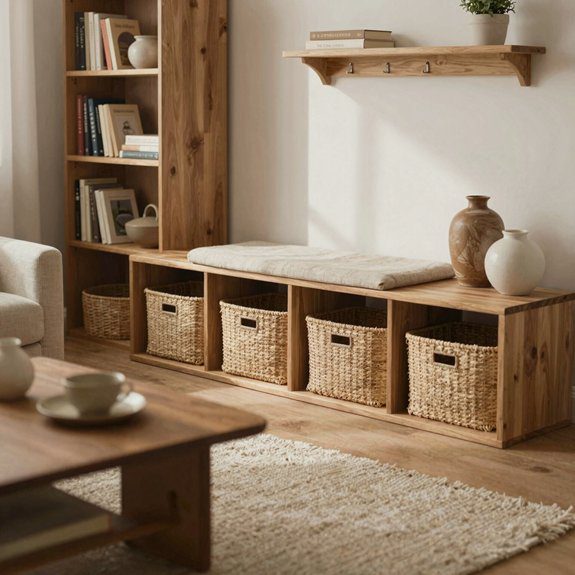 functional storage baskets and shelves