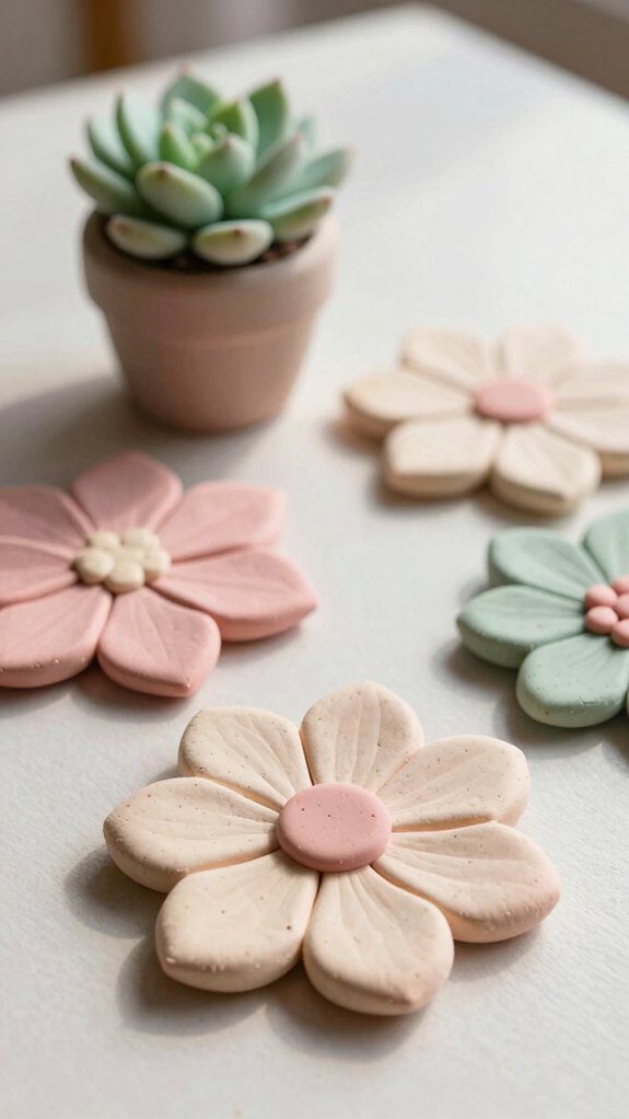 handmade air dry clay coasters