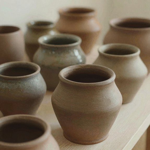 handmade clay glaze test tiles