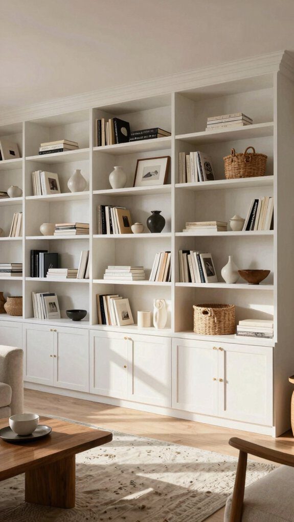 ikea faux built in bookshelf