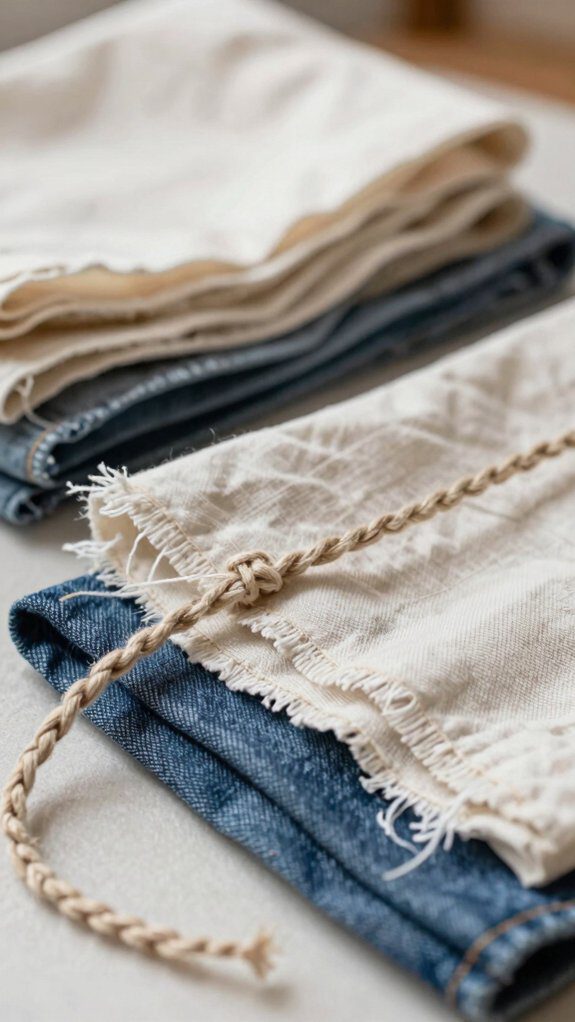 long fabric scrap twine