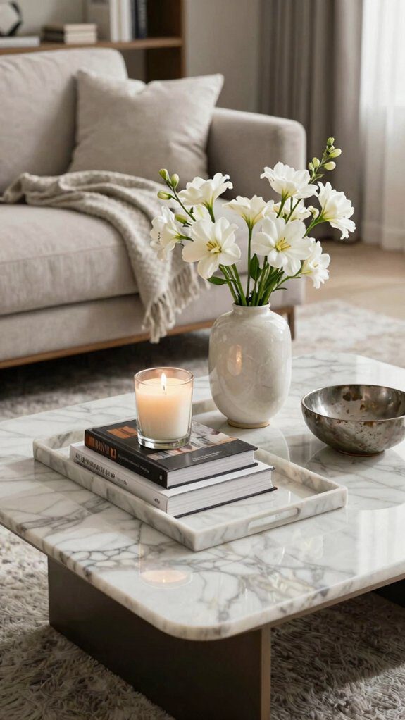 marble tray with accessories