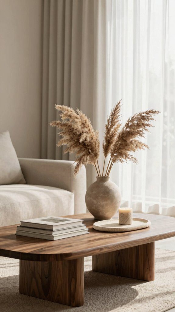 minimalist neutral coffee table