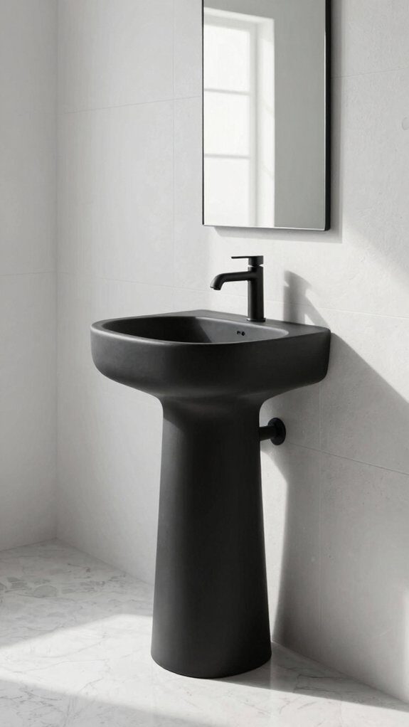 monochrome luxe half bath