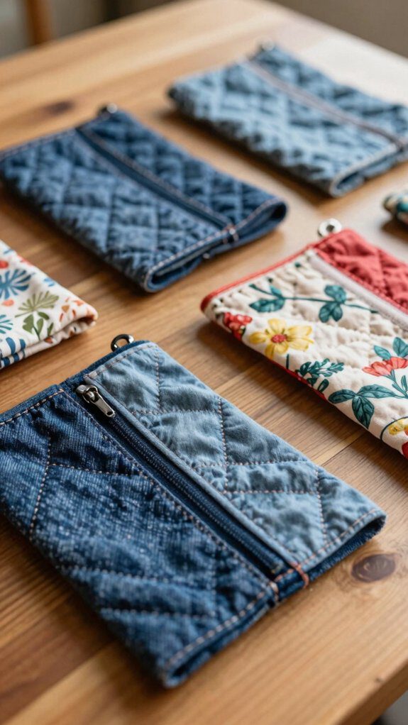 quilted scrap pocket pouches