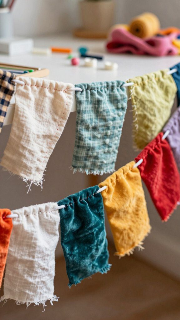 reuseable scrap fabric birthday flags