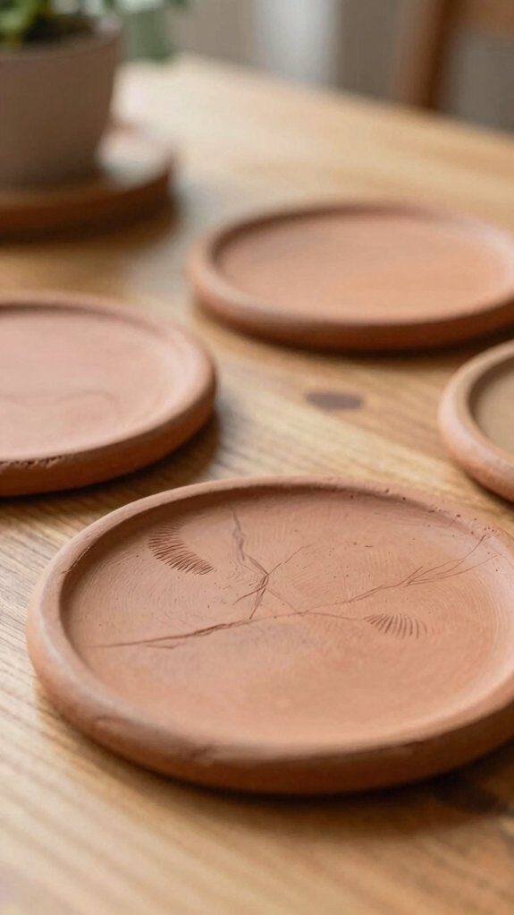 roll cut smooth clay coaster