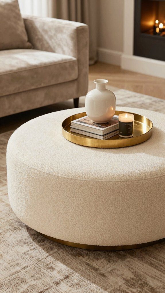 round tufted modular ottoman