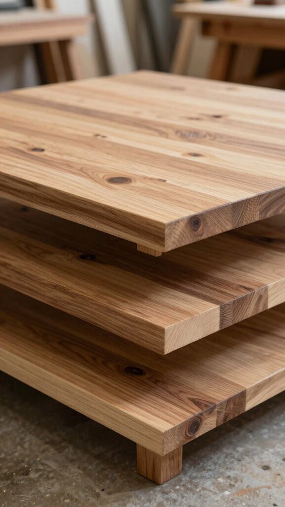 stacked 2x4 layered coffee table