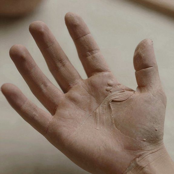 stamped clay texture details