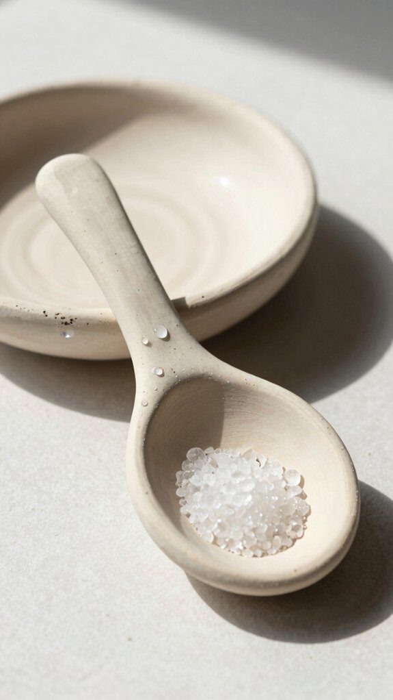 tiny air dry clay salt spoon