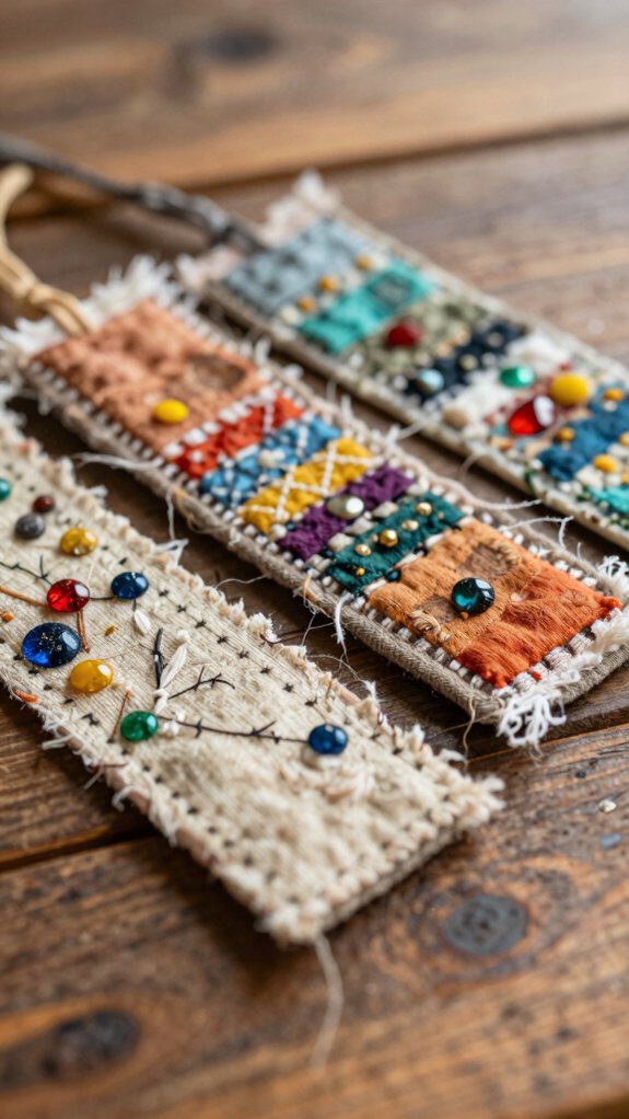 tiny scrap fabric bookmarks fast