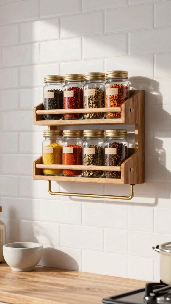 wall mounted renter friendly spice organization