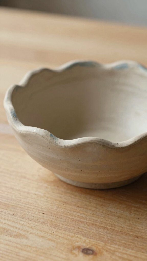 wavy painted clay catchall bowl