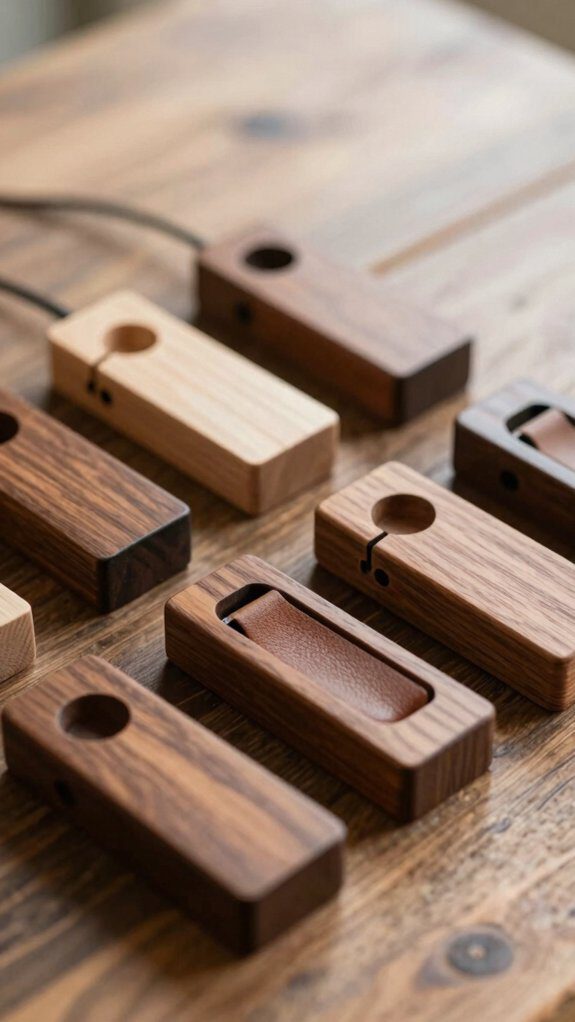 wood key charging organizer