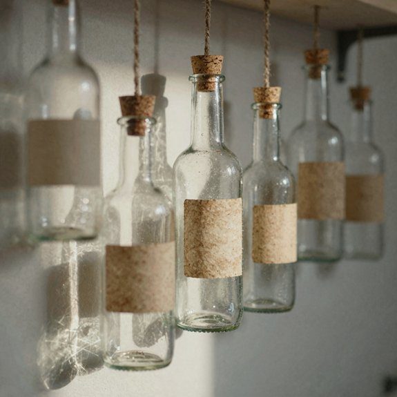 coastal thrifted bottle wall decor