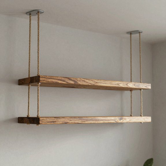 double rope hanging shelf