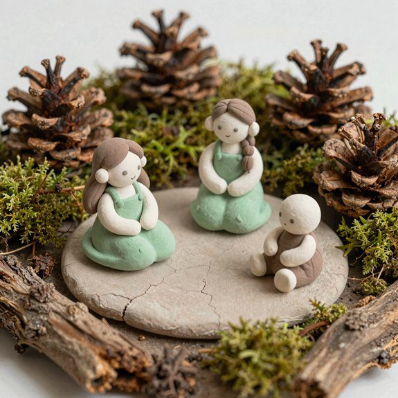 moss sand pebbles natural steps