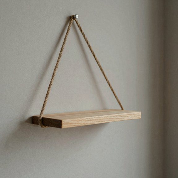 slim rope shelf for tiny walls