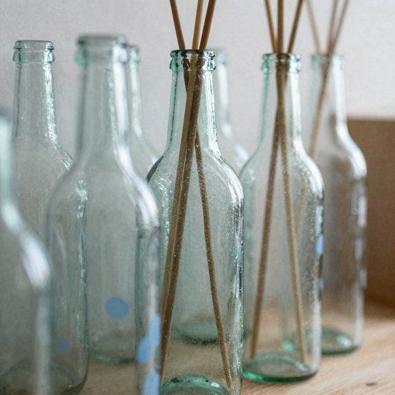 thrift bottles in coastal colors