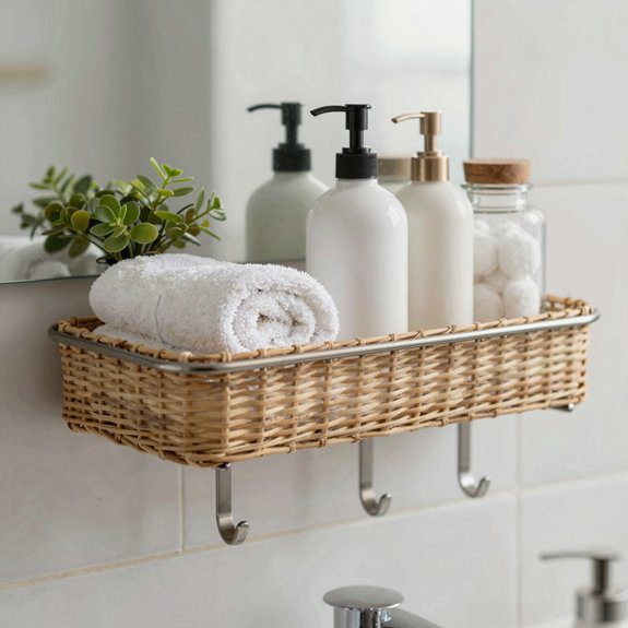 wall mounted floating bathroom storage