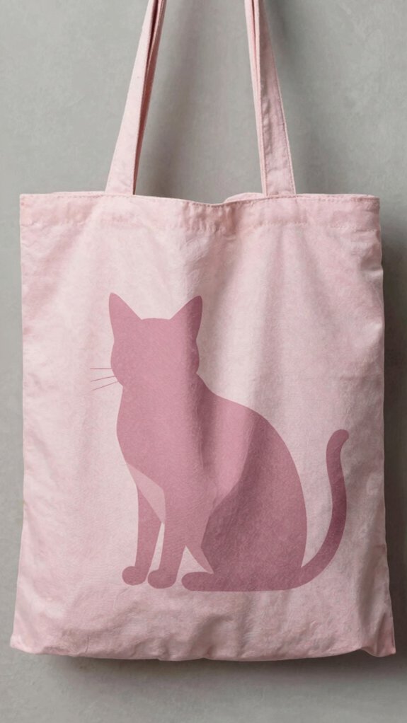abstract geometric cat tote design