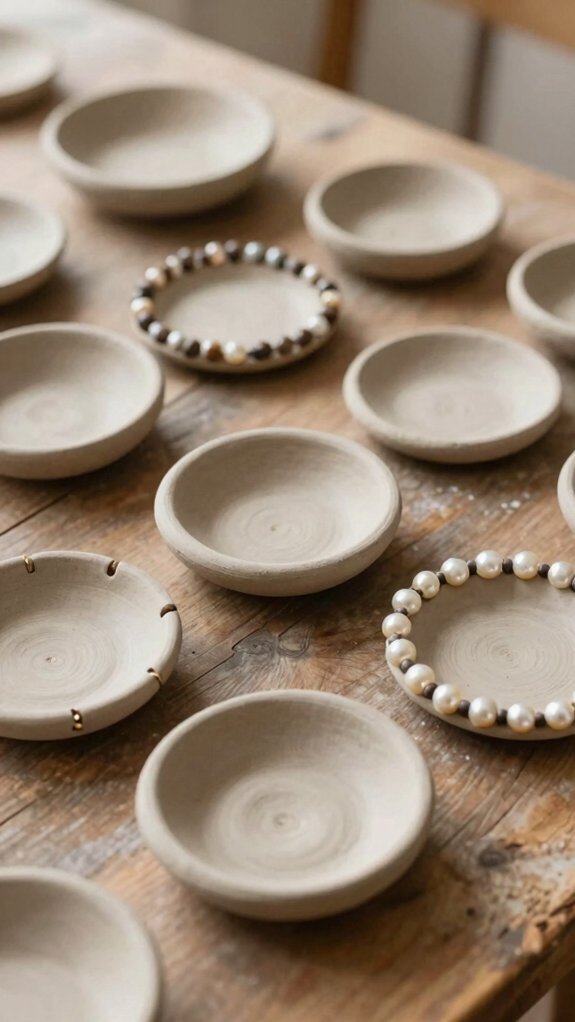 air dry clay beaded mini dish