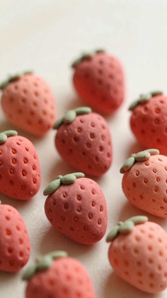 air dry clay mini strawberry charms