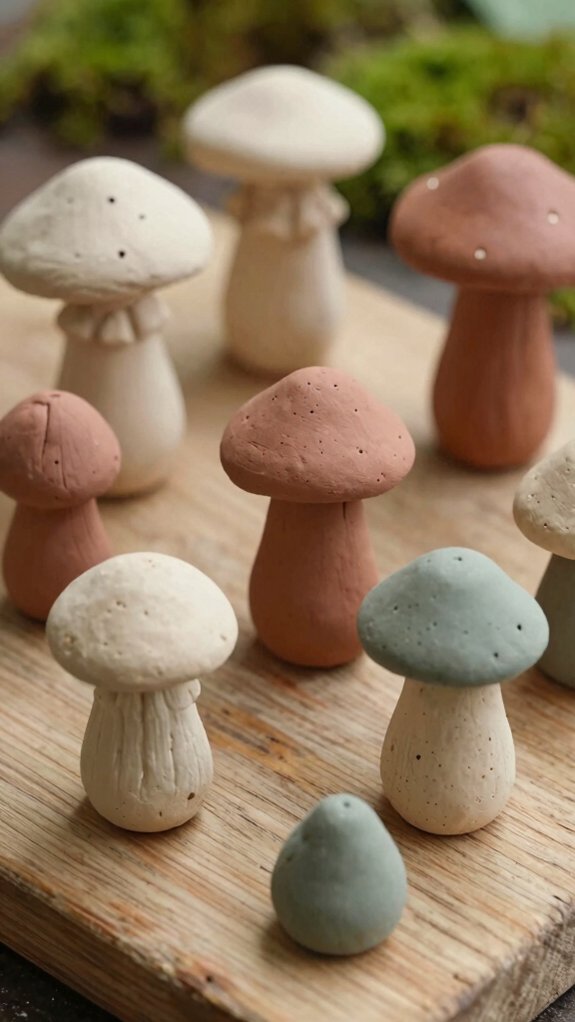 air dry clay mushroom forest