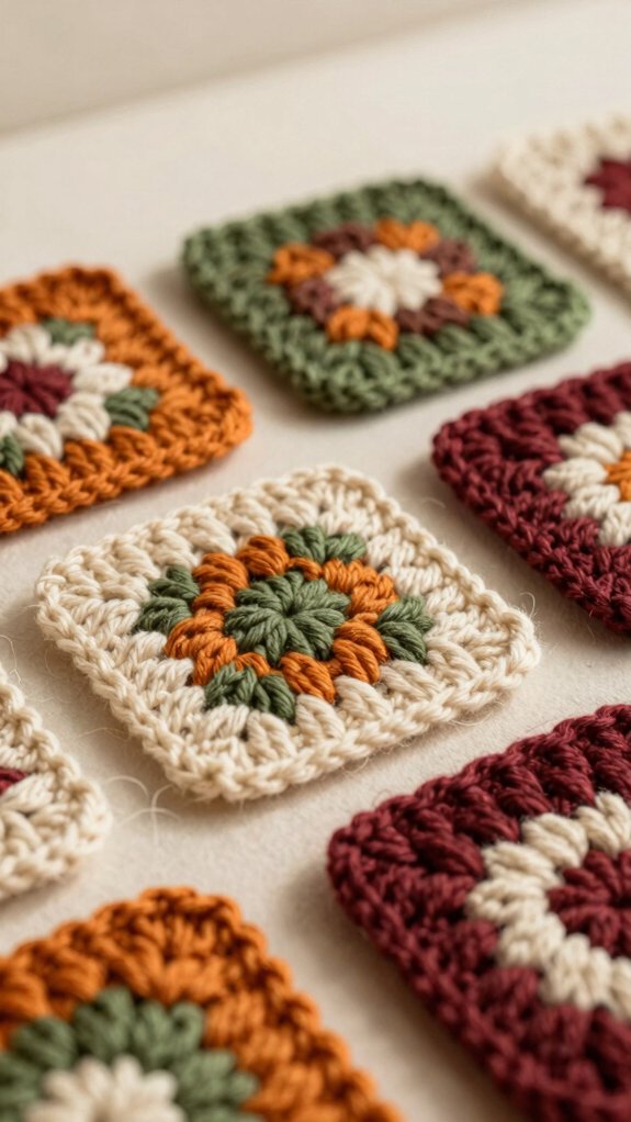 autumn granny color square yarn