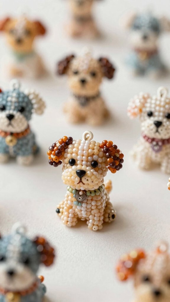 beginner brick stitch dog charm