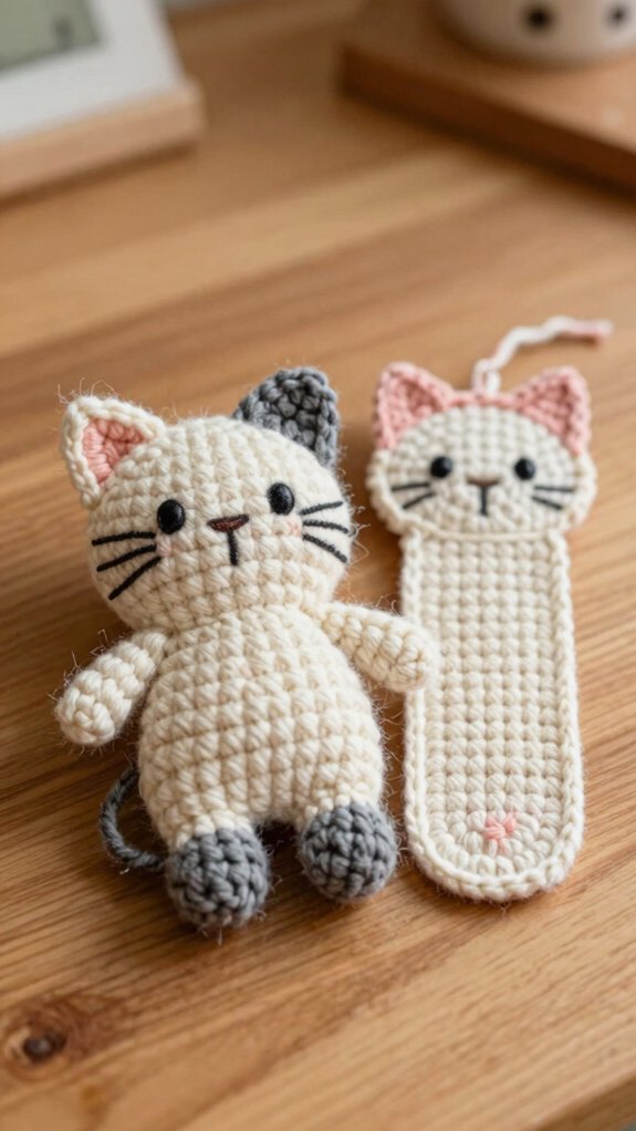 beginner cat crochet bookmark
