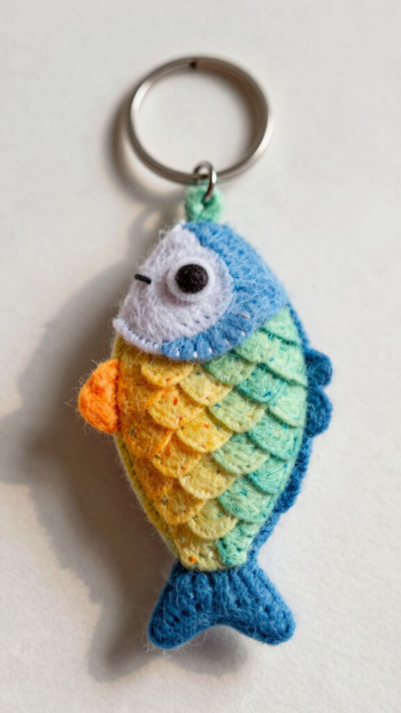 beginner felt fish keychains