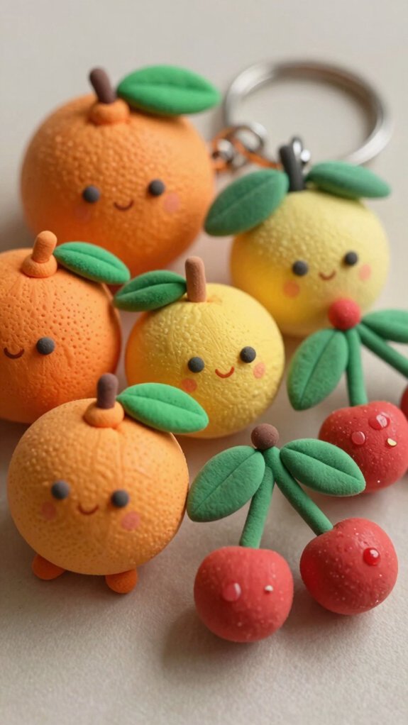 beginner friendly clay fruit charms