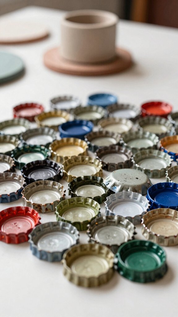 bottle cap mosaic tabletop
