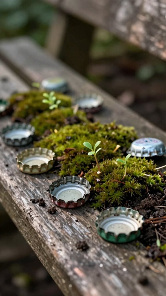bottle cap plant name labels