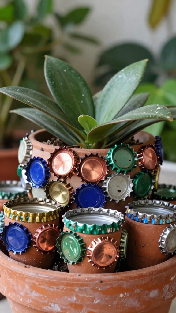 bottle cap pot makeover fun