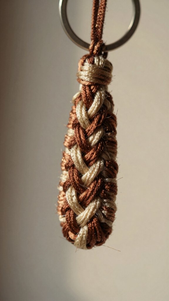 braided embroidery thread keychain