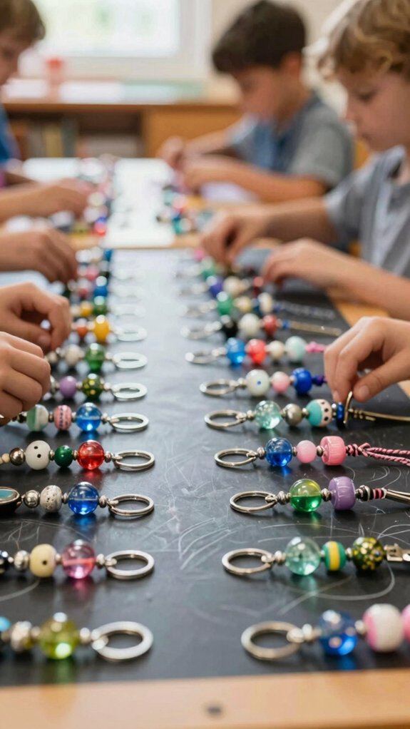 bright fun beaded keychains