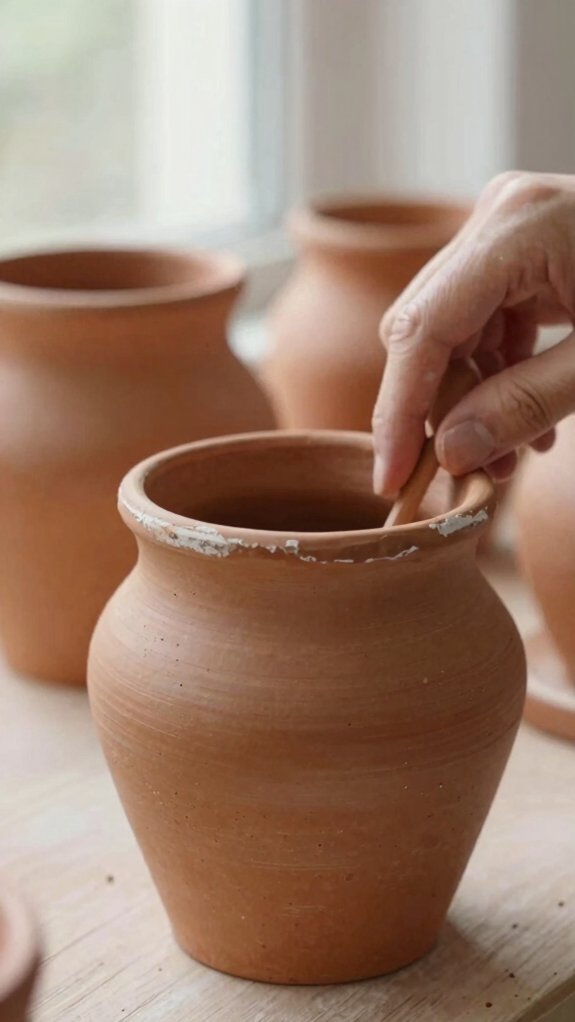 bright rainbow terracotta pot paint