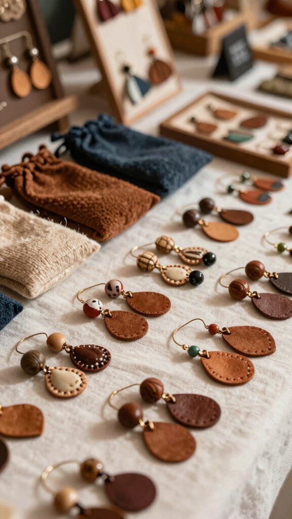 bulk faux leather fabric earrings