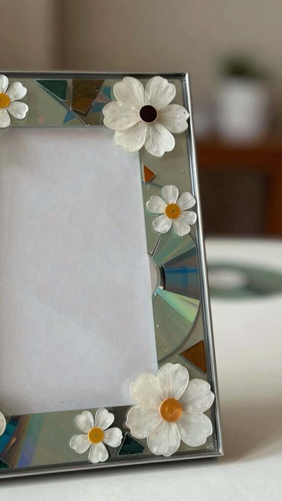 cd mosaic photo frame