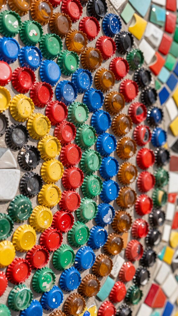 center out bottle cap mosaic