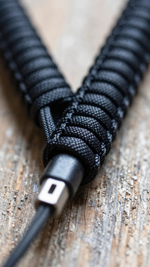 centered paracord strain relief