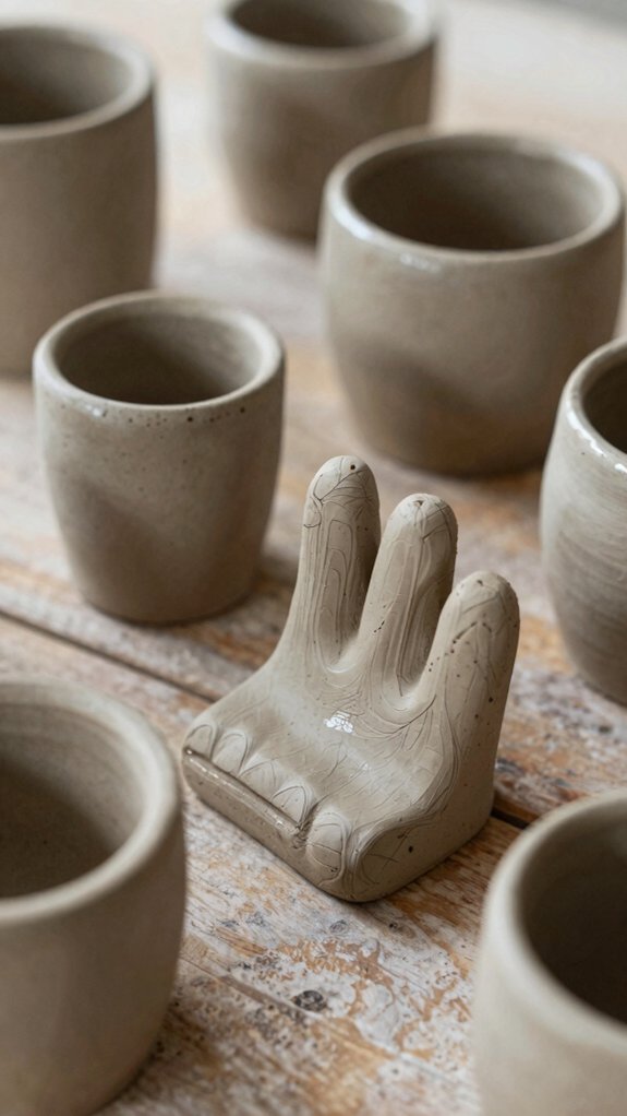 chunky clay book ends set