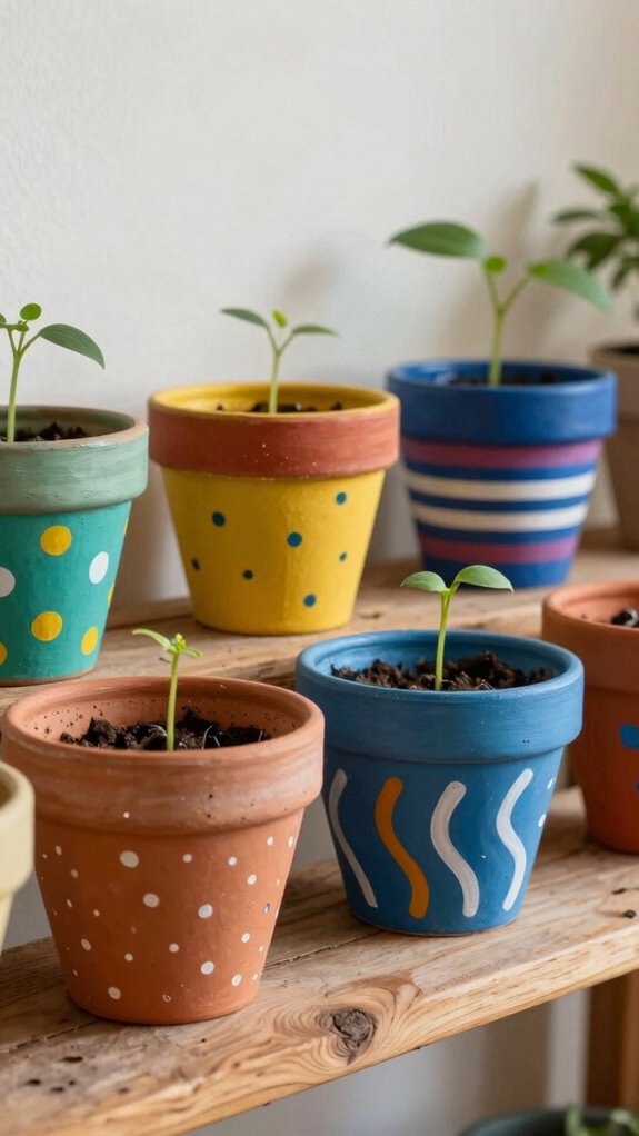colorful butterfly tin can pots