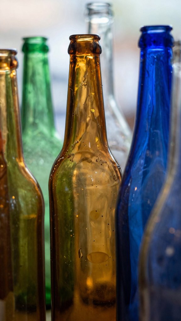 colorful glass bottle glow